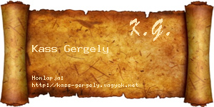Kass Gergely névjegykártya